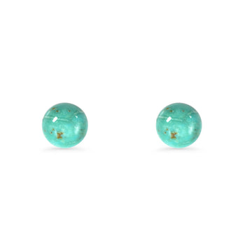 Round 7mm Turquoise Solitaire Stud Earring 925 Sterling Silver Wholesale